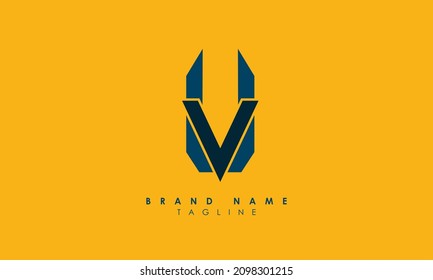 Alphabet letters Initial Monogram Logo VU, UV, V und U