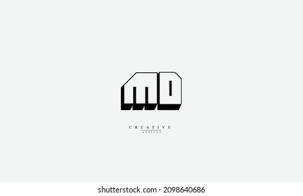 Letras alfabéticas Iniciales Monograma MD DM M D 