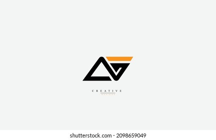 	
Alphabet letters Initials Monogram logo AG GA A G