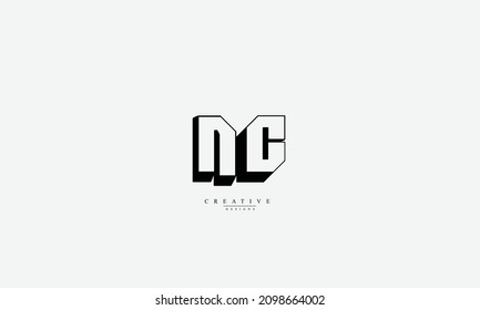 	
Alphabet letters Initials Monogram logo NC CN N C