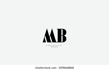 	
Alphabet letters Initials Monogram logo MB BM M B