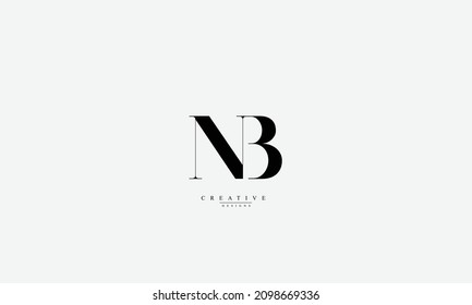 	
Alphabet letters Initials Monogram logo NB BN N B