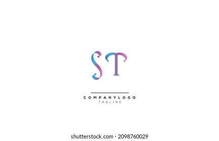 Alphabet letters Initials Monogram logo ST, ST INITIAL, ST letter