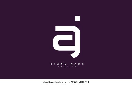 Alphabet letters Initials Monogram logo AJ, JA, A and J