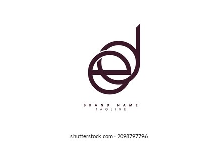 Alphabet letters Initials Monogram logo ED, DE, E and D