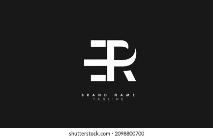 Alphabet letters Initials Monogram logo ER, RE, E and R