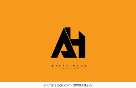 Alphabet letters Initials Monogram logo AH, HA, A and H