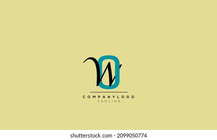Alphabet letters Initials Monogram logo WO, WO INITIAL, WO letter