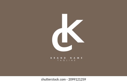 Alphabet letters Initials Monogram logo CK, KC, C and K