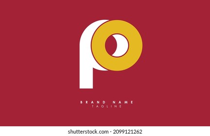 Alphabet letters Initials Monogram logo PO, OP, P and O