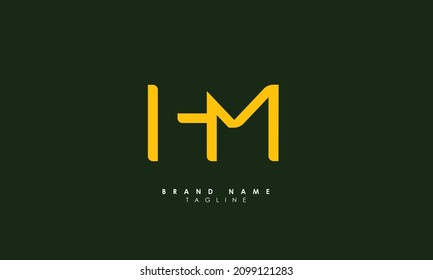 Alphabet letters Initials Monogram logo HM, MH, H and M