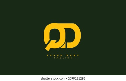 Letras alfabéticas Iniciales Logotipo Monograma QD, DQ, Q y D