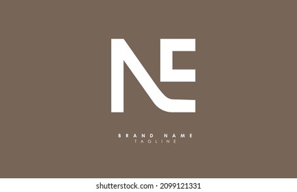 Letras alfabéticas Iniciales Logotipo de monograma NE, EN, N y E
