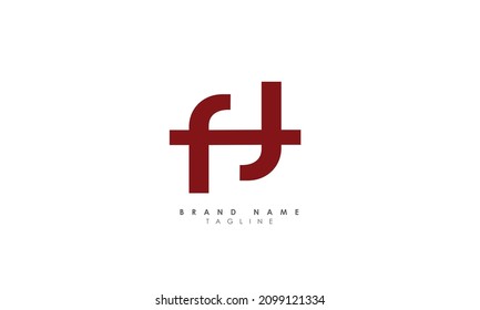 Alphabet letters Initials Monogram logo FH, HF, F and H