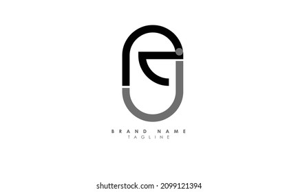 Alphabet letters Initials Monogram logo EU, UE, E and U