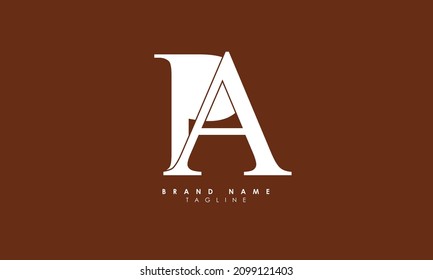 Alphabet letters Initials Monogram logo PA, AP, P and A