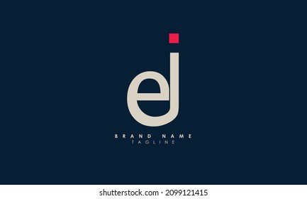Alphabet letters Initials Monogram logo EJ, JE, E and J