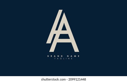 Alphabet letters Initials Monogram logo HA, AH, H and A