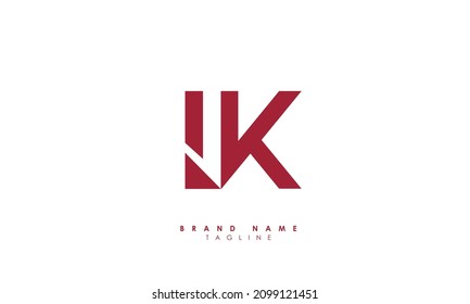 Letras alfabéticas Iniciales Logotipo Monograma LK, KL, L y K