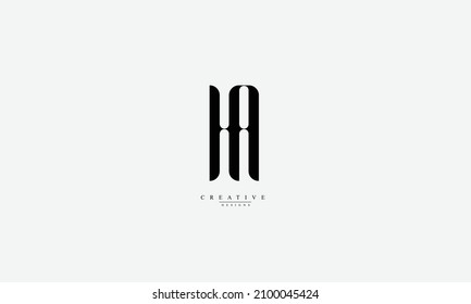 Alphabet letters Initials Monogram logo HA AH H A