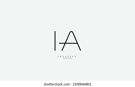 Alphabet letters Initials Monogram logo HA AH H A