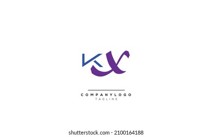 Alphabet letters Initials Monogram logo KX, KX INITIAL, KX letter