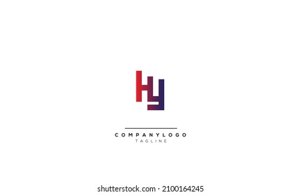 Letras alfabéticas Iniciales Logo Monograma HY, HY INITIAL, letra HY