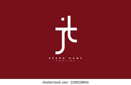 Alphabet letters Initials Monogram logo JT, TJ, J and T