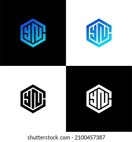 Alphabet letters Initials Monogram logo CYN or YNC template
