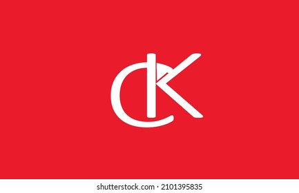 Letras alfabéticas Iniciales Logotipo Monograma CK, KC, C y K