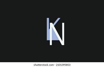 
Alphabet letters Initials Monogram logo KN, NK, K and N
