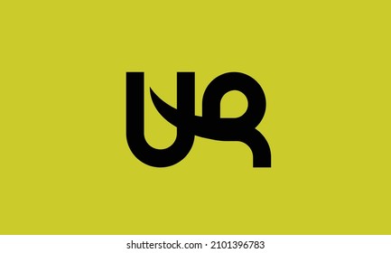 Letras alfabéticas Iniciales Monograma UR, RU, U y R