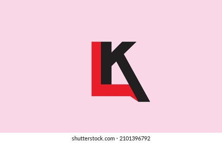Alphabet letters Initials Monogram logo LK, KL, L and K
