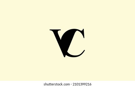 Letras alfabéticas Iniciales Logotipo Monograma VC, CV, V y C