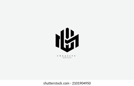 Alphabet letters Initials Monogram logo MW WM M W