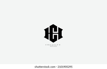Letras alfabéticas Iniciales Monograma HC CH H C 
