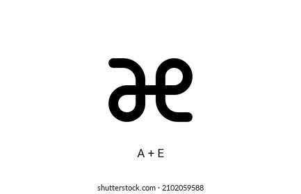 Alphabet letters Initials Monogram logo AE, EA