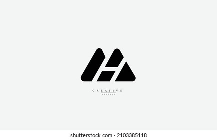 Alphabet letters Initials Monogram logo MH HM M H