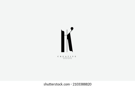 Alphabet letters Initials Monogram logo HK KH H K