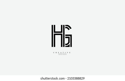 Alphabet letters Initials Monogram logo HG GH H G