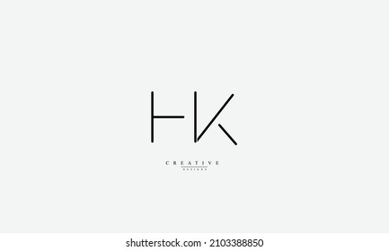 Alphabet letters Initial Monogram Logo HK KH H K