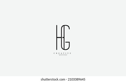 Alphabet letters Initials Monogram logo HG GH H G