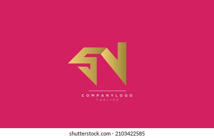 Alphabet letters Initials Monogram logo SN, SN INITIAL, SN letter