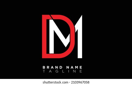 Letras alfabéticas Iniciales logotipo de monograma DM, MD, D y M