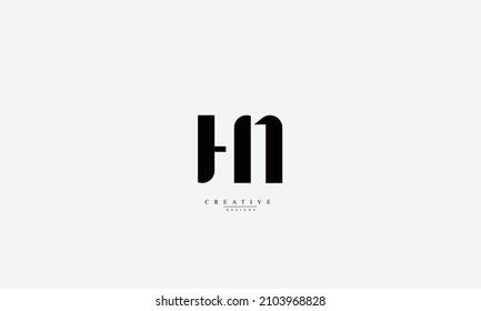 Alphabet letters Initials Monogram logo HN NH H N