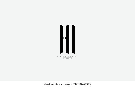 Alphabet letters Initials Monogram logo HN NH H N