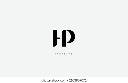Alphabet letters Initials Monogram logo HP PH H P