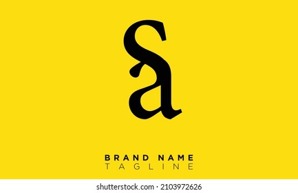 Alphabet letters Initial Monogram Logo SA, AS, S und A