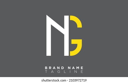 Alphabet letters Initials Monogram logo NG, GN, N and G