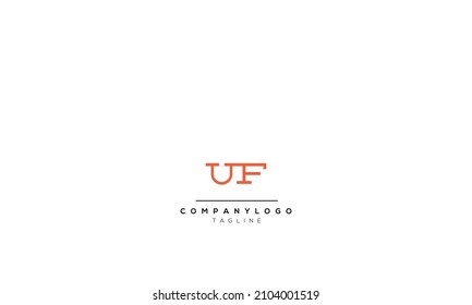 Letras alfabéticas Logo del Monograma UF, UF INITIAL, letra UF